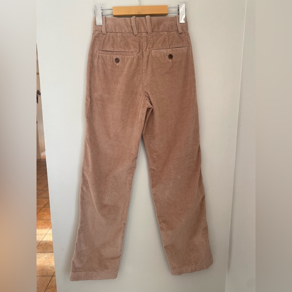 Group Babaton Aritzia Quota Corduroy Pant Pleated Trousers Sz 00 - Picture 4 of 14